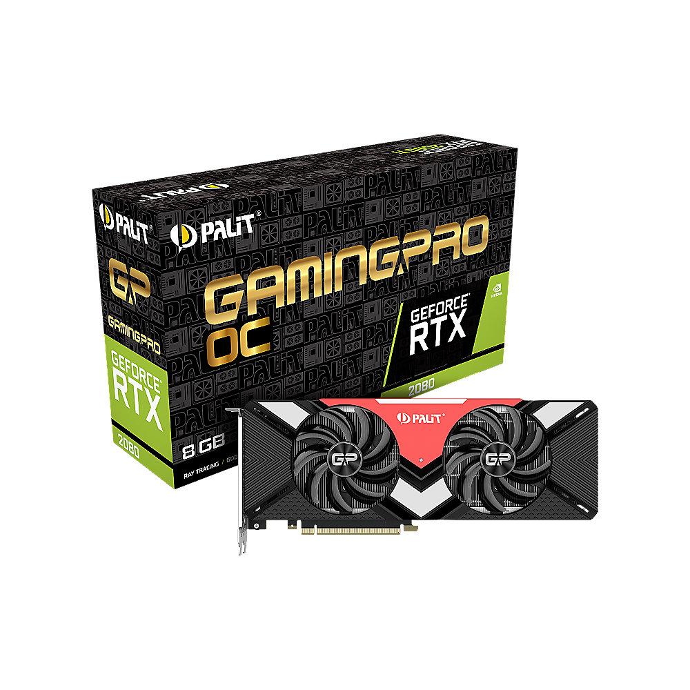 Palit GeForce RTX 2080 GamingPro OC 8GB GDDR6 Grafikkarte 3xDP/HDMI/USB-C, Palit, GeForce, RTX, 2080, GamingPro, OC, 8GB, GDDR6, Grafikkarte, 3xDP/HDMI/USB-C