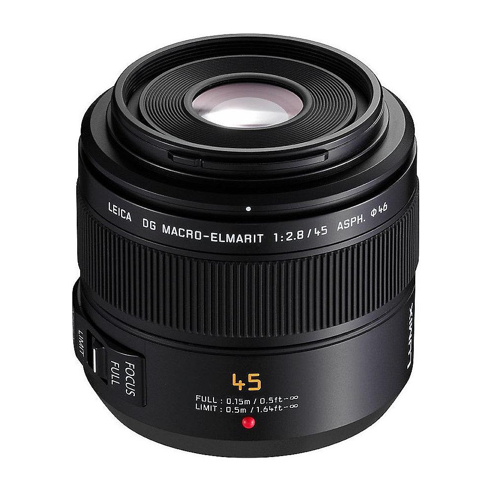 Panasonic Leica DG 45mm F/2.8 Makro-Elmarit OIS Objektiv für Lumix G (H-ES045E), Panasonic, Leica, DG, 45mm, F/2.8, Makro-Elmarit, OIS, Objektiv, Lumix, G, H-ES045E,