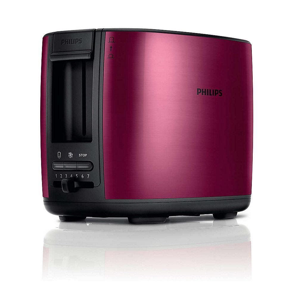 Philips HD2628/20 Toaster Edelstahl-Burgunderrot