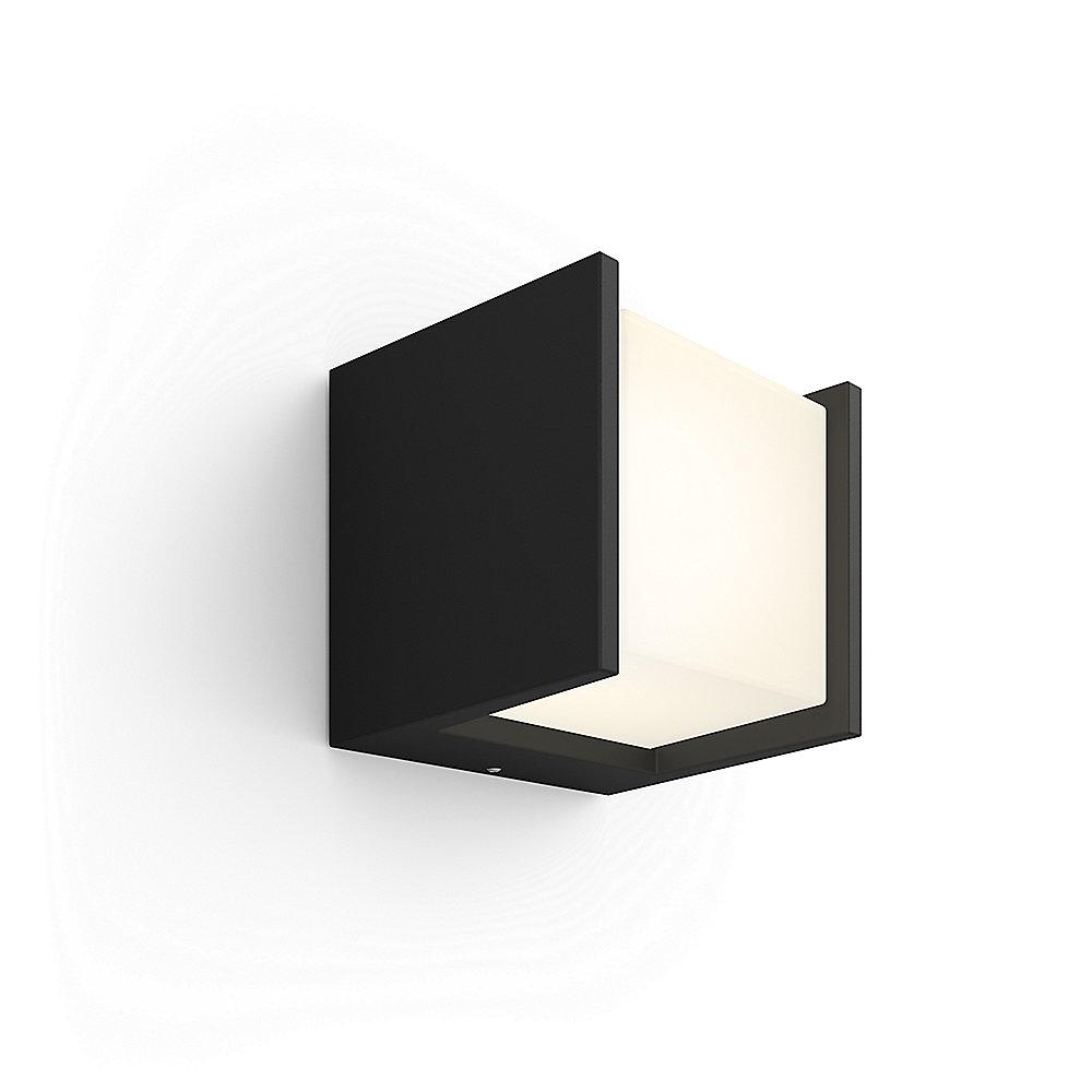 Philips Hue White Fuzo LED Wandleuchte quadratisch Block, Schwarz, 1150lm