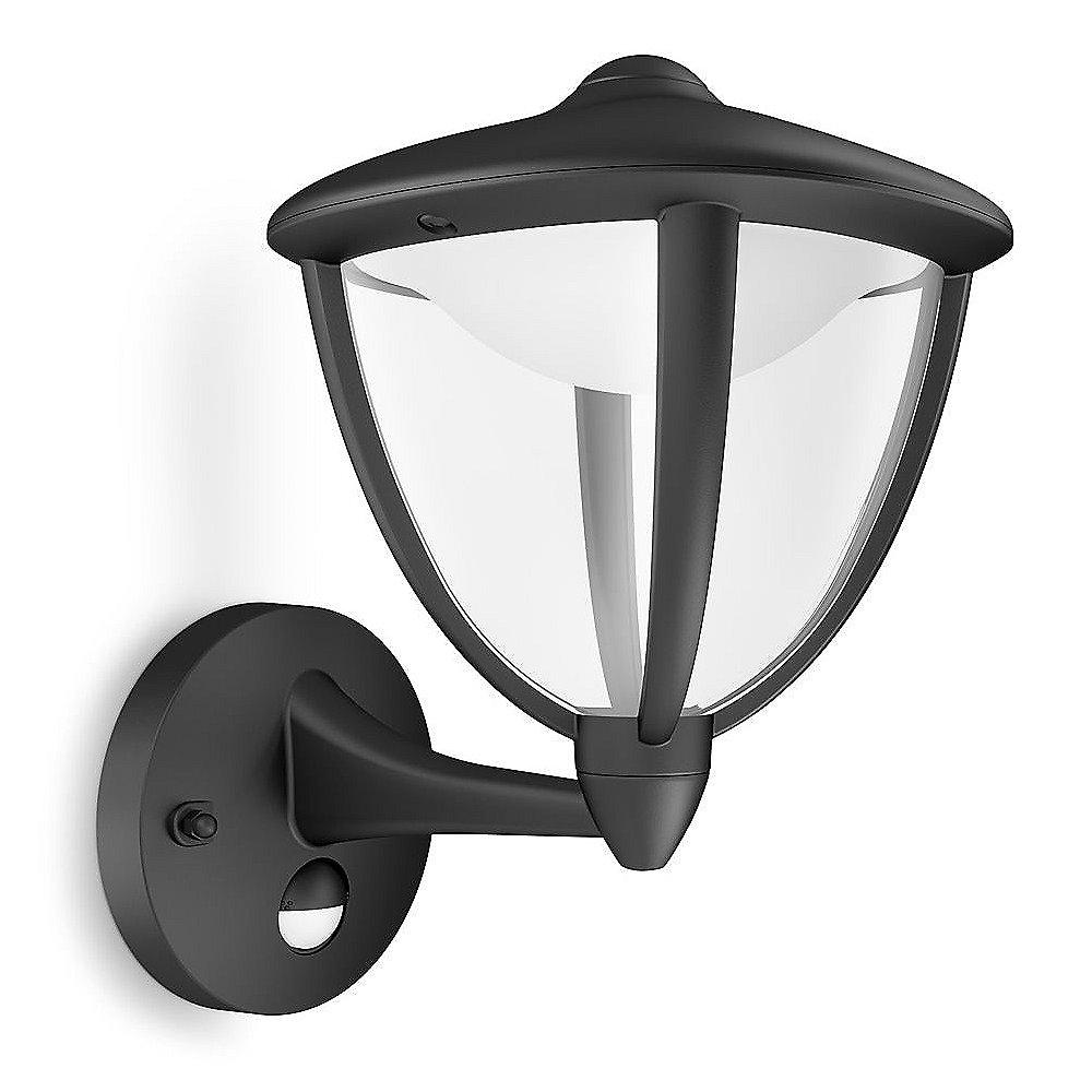 Philips myGarden Robin LED-Außenwandleuchte mit Bewegungssensor schwarz