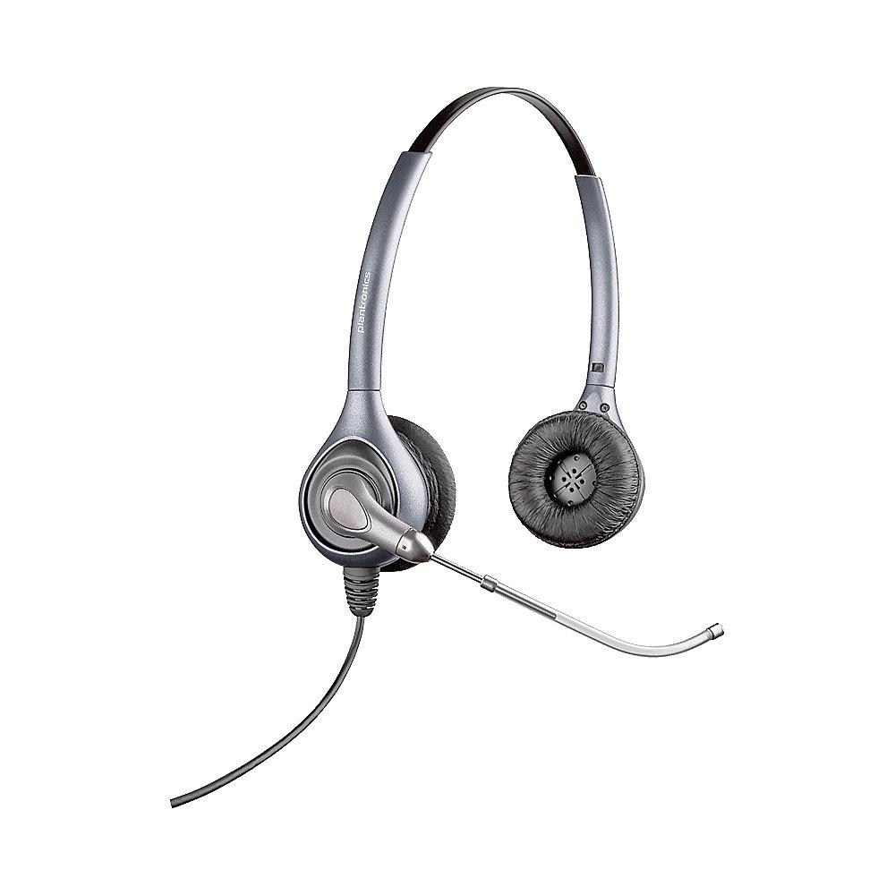 Plantronics HW361/A SupraPlus Duo Kopfbügel Headset mit Voice Tube silber