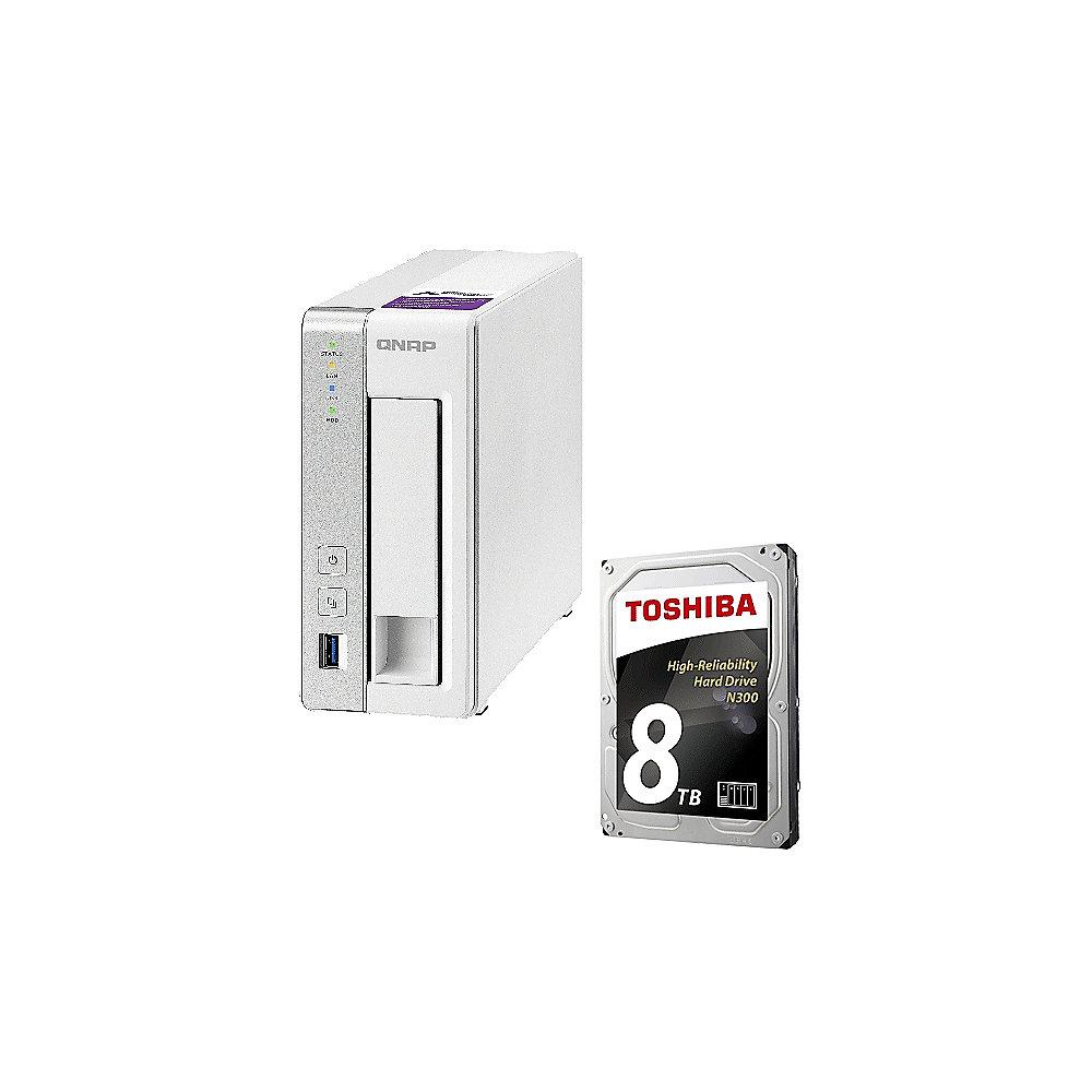 QNAP TS-131P NAS System 1-Bay 8TB inkl. 1x 8TB Toshiba HDWN180UZSVA