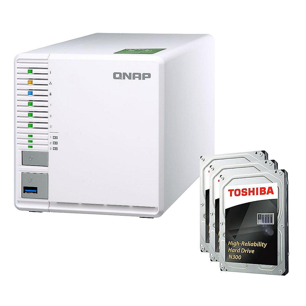 QNAP TS-332X-2G NAS System 3-Bay 24TB inkl. 3x 8TB Toshiba HDWN180UZSVA