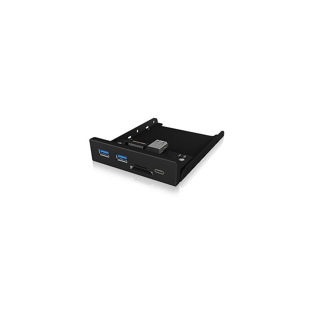 RaidSonic Icy Box IB-HUB1417-i3 Frontpanel mit USB 3.0 Type-C und A, Cardreader