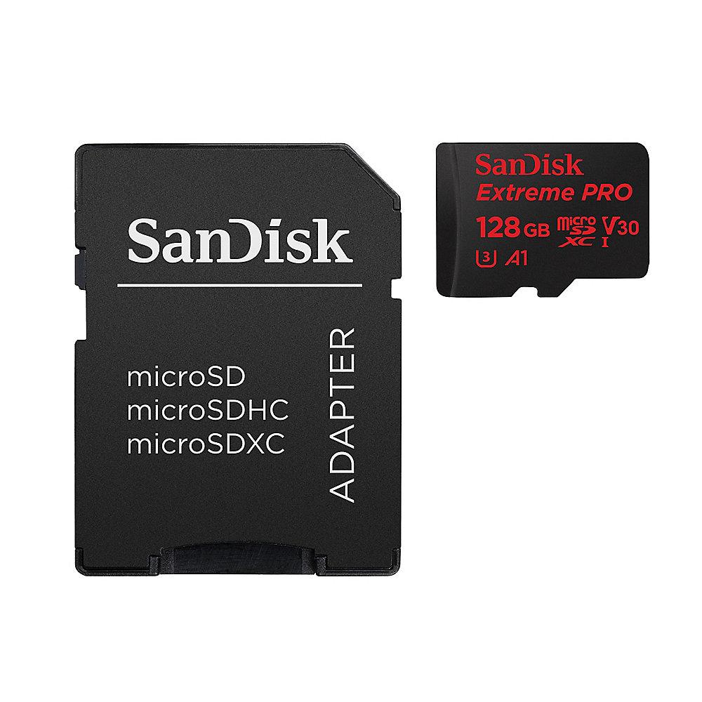 SanDisk Extreme Pro 128GB microSDXC Speicherkarte Kit 90 MB/s, Class 10, U3, A1