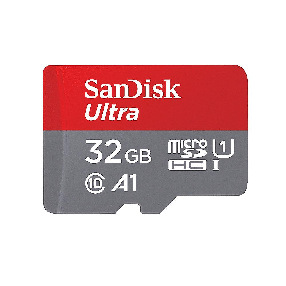 SanDisk Ultra 32 GB microSDHC Speicherkarte Kit (98 MB/s, Class 10, U1, A1)