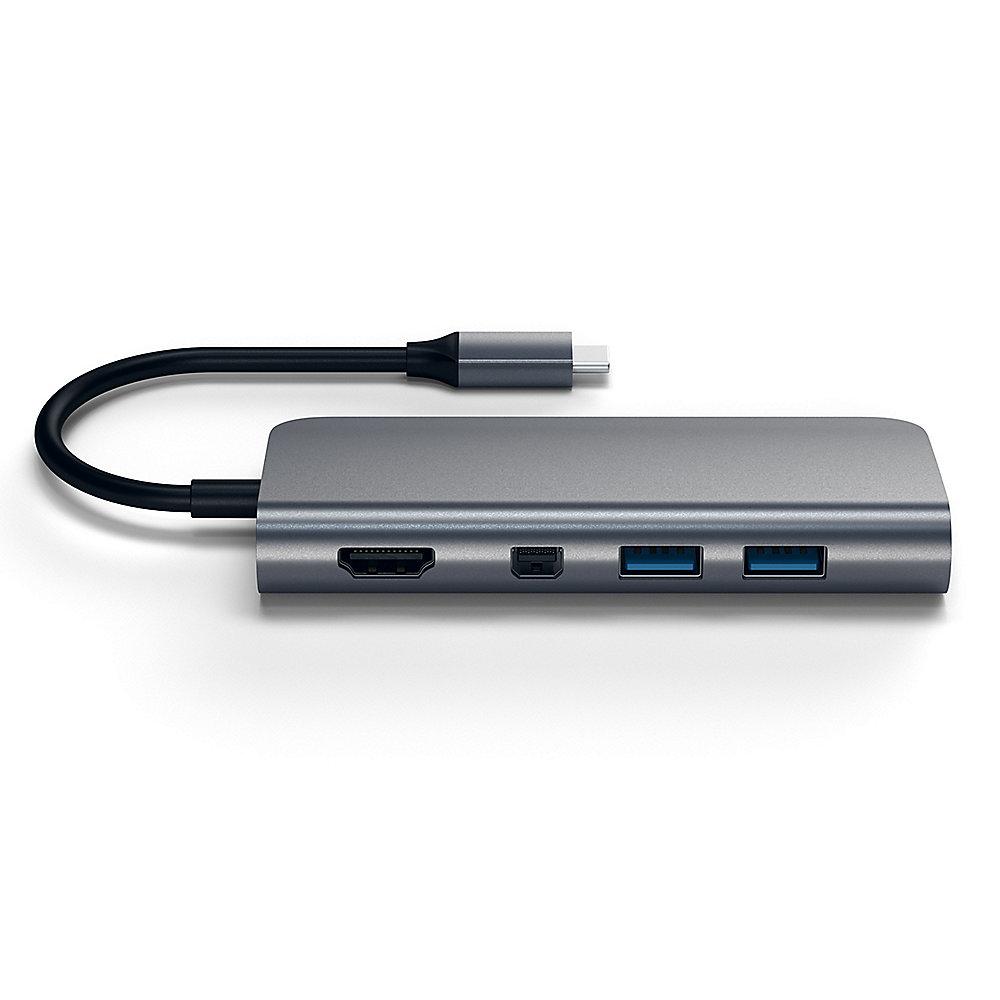 Satechi USB-C Multimedia Adapter Space Gray, Satechi, USB-C, Multimedia, Adapter, Space, Gray