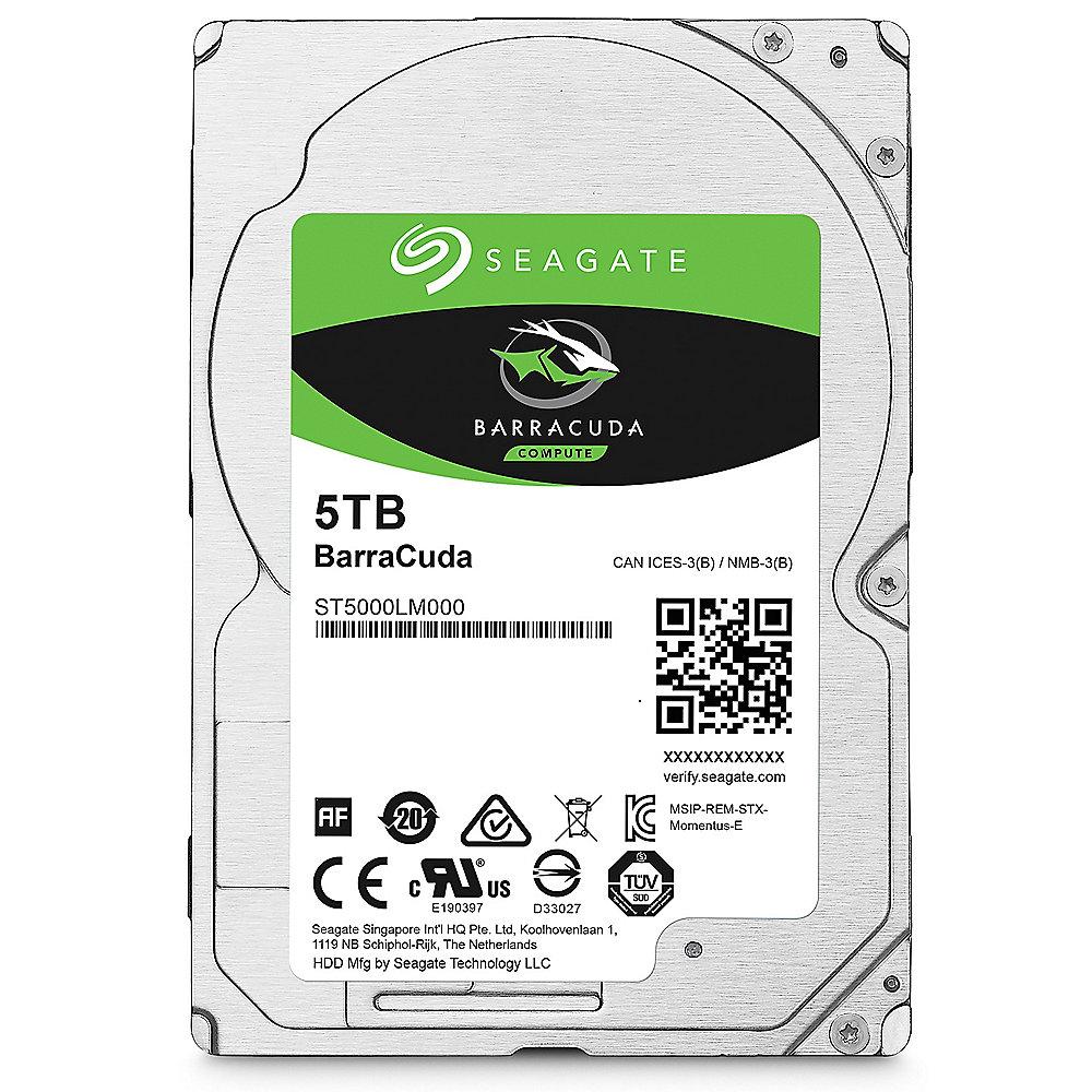 Seagate BarraCuda HDD ST5000LM000 - 5TB 5400rpm 128MB 2.5zoll SATA600