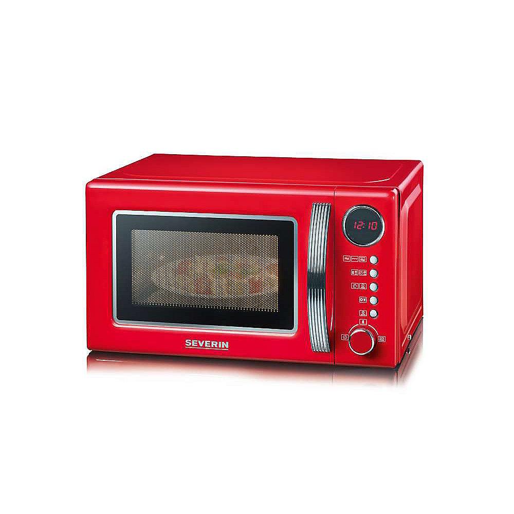 Severin MW 7893 Mikrowelle mit Grill Retro-Design, rot