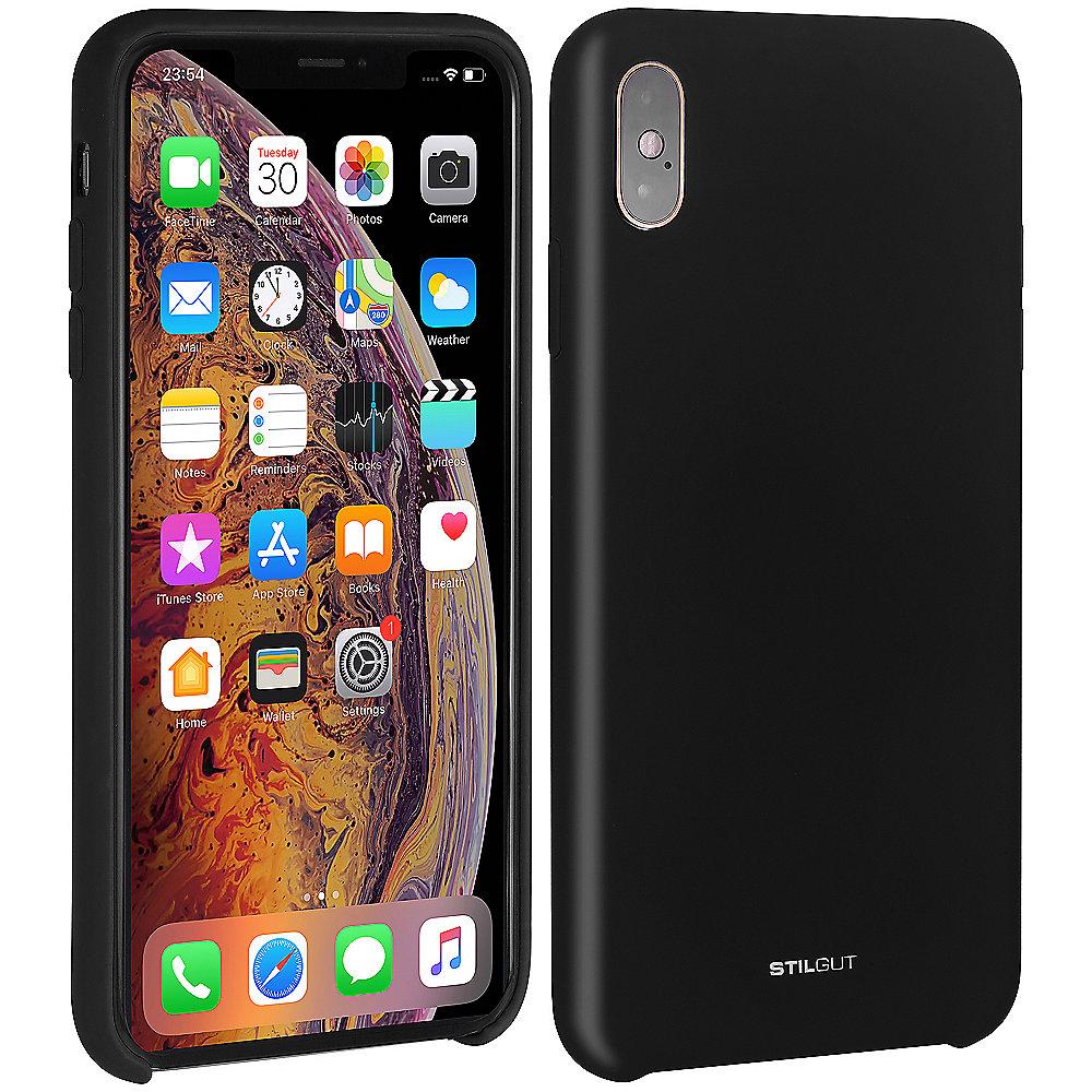 StilGut Liquid Silicon Case für Apple iPhone XS MAX schwarz B07GYN5163