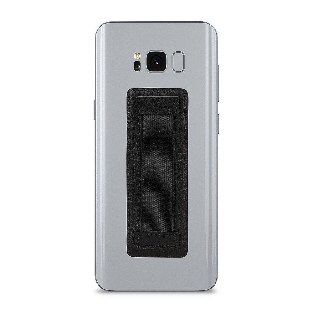 StilGut Smartphone-Fingerhalterung, schwarz-nappa