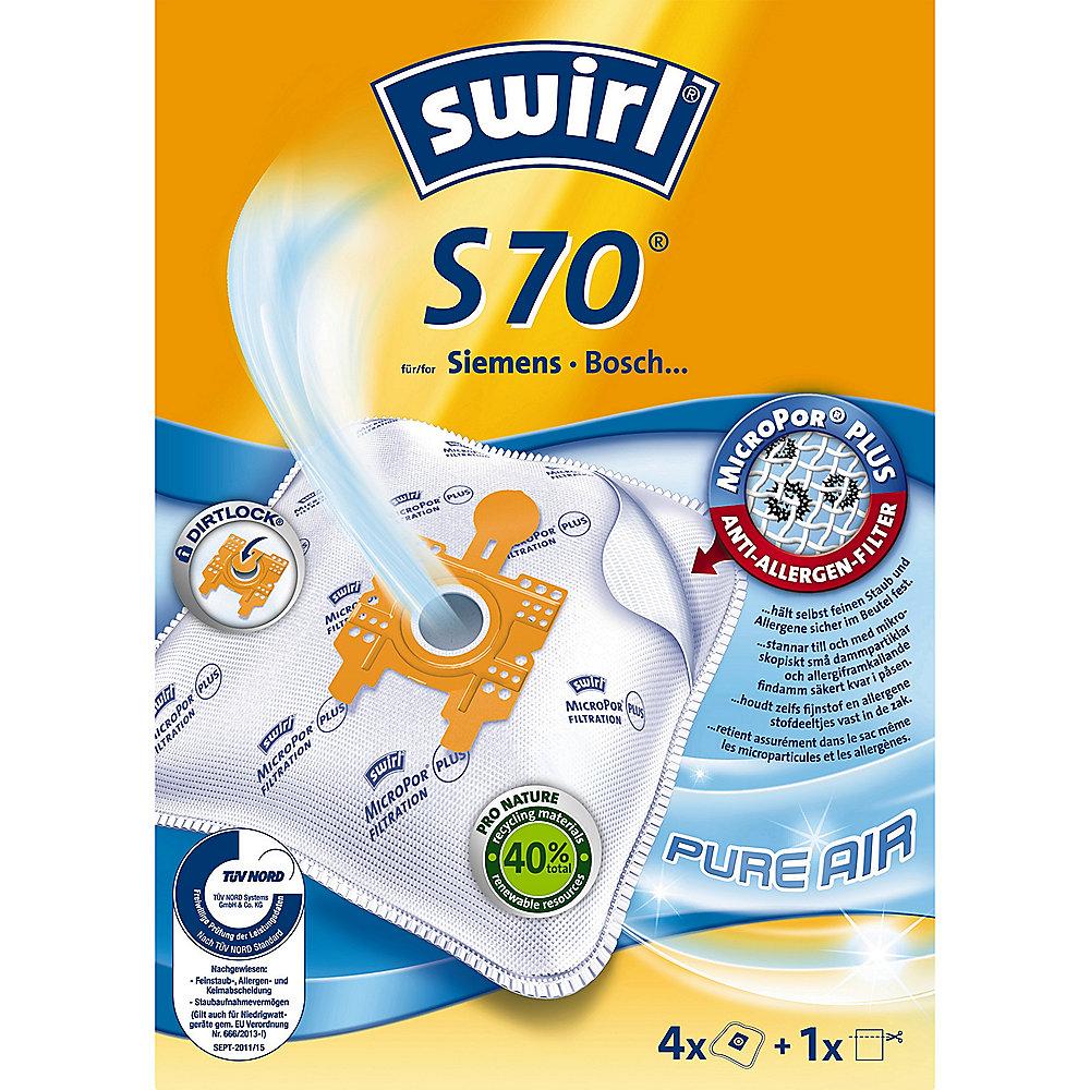 Swirl S 70 MicroPor Plus AirSpace Staubsaugerbeutel (4er Pack), Swirl, S, 70, MicroPor, Plus, AirSpace, Staubsaugerbeutel, 4er, Pack,