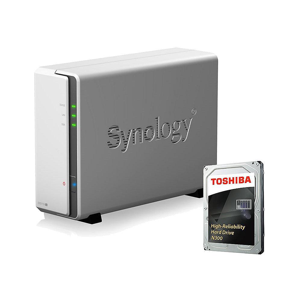 Synology DS119j NAS System 1-Bay 10TB inkl. 1x 10TB Toshiba HDWG11AUZSVA, Synology, DS119j, NAS, System, 1-Bay, 10TB, inkl., 1x, 10TB, Toshiba, HDWG11AUZSVA