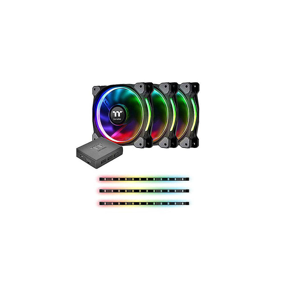 Thermaltake Riing Plus 12 RGB 3er Set 120 mm Gehäuselüfter   3x LED Streifen Set