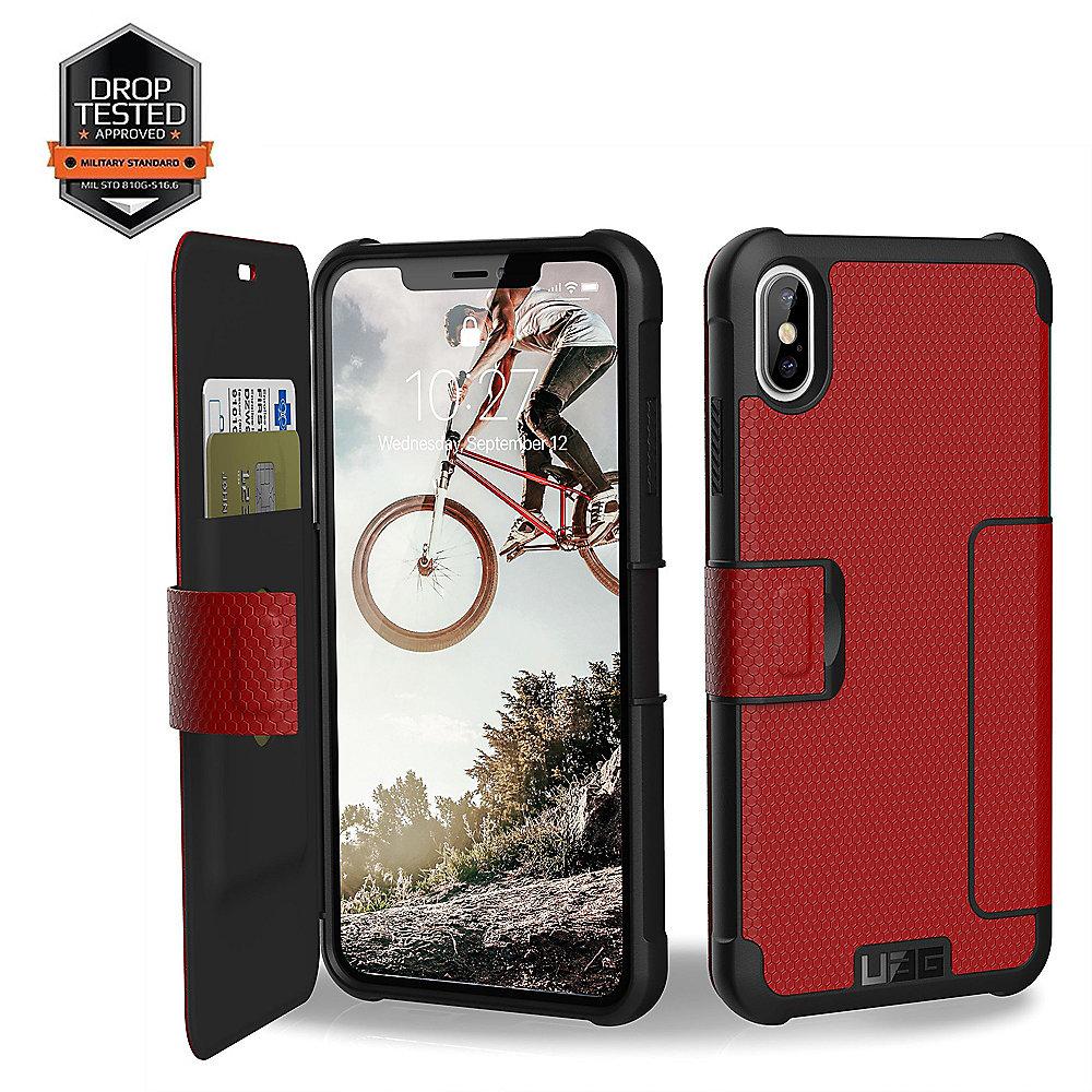 UAG Metropolis Folio Case für Apple iPhone Xs Max magmarot