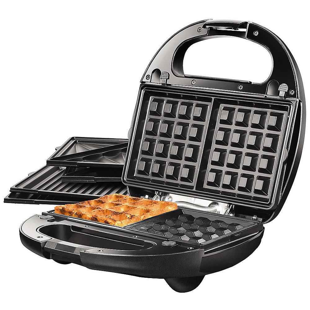 Unold 48356 Multi 3in1 für Grillen, Sandwiches und Waffeln Schwarz