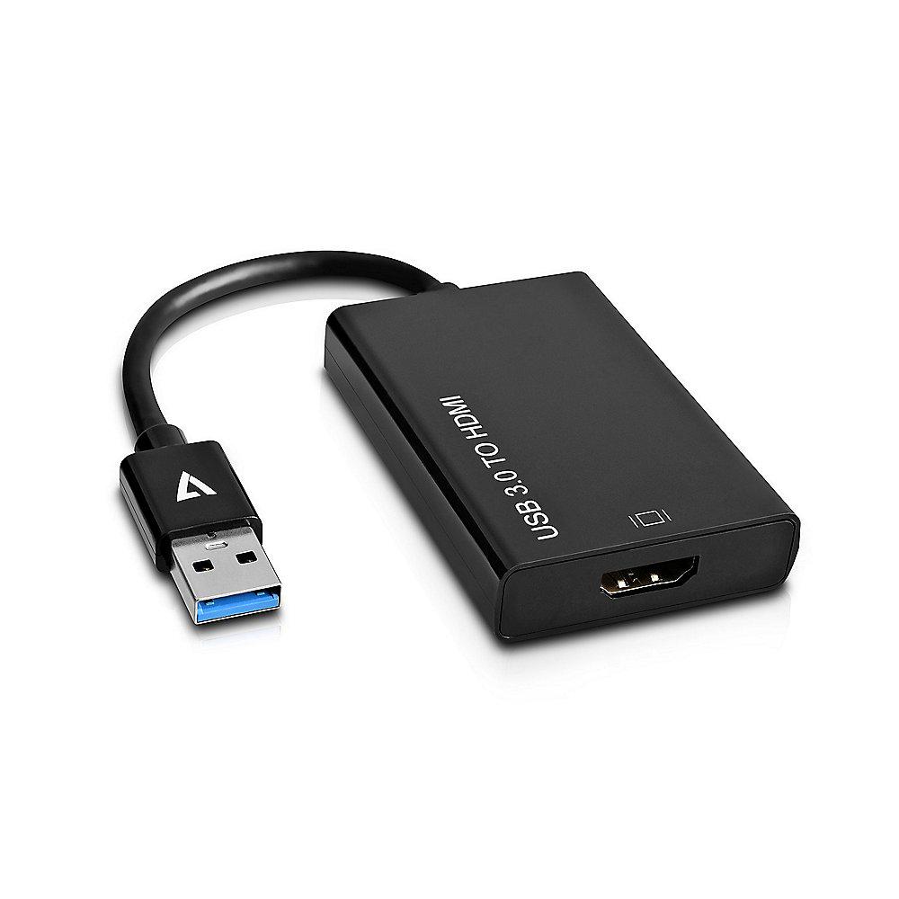 V7 USB 3.0 Adapter Typ-A zu HDMI Videocard St./Bu. schwarz, V7, USB, 3.0, Adapter, Typ-A, HDMI, Videocard, St./Bu., schwarz