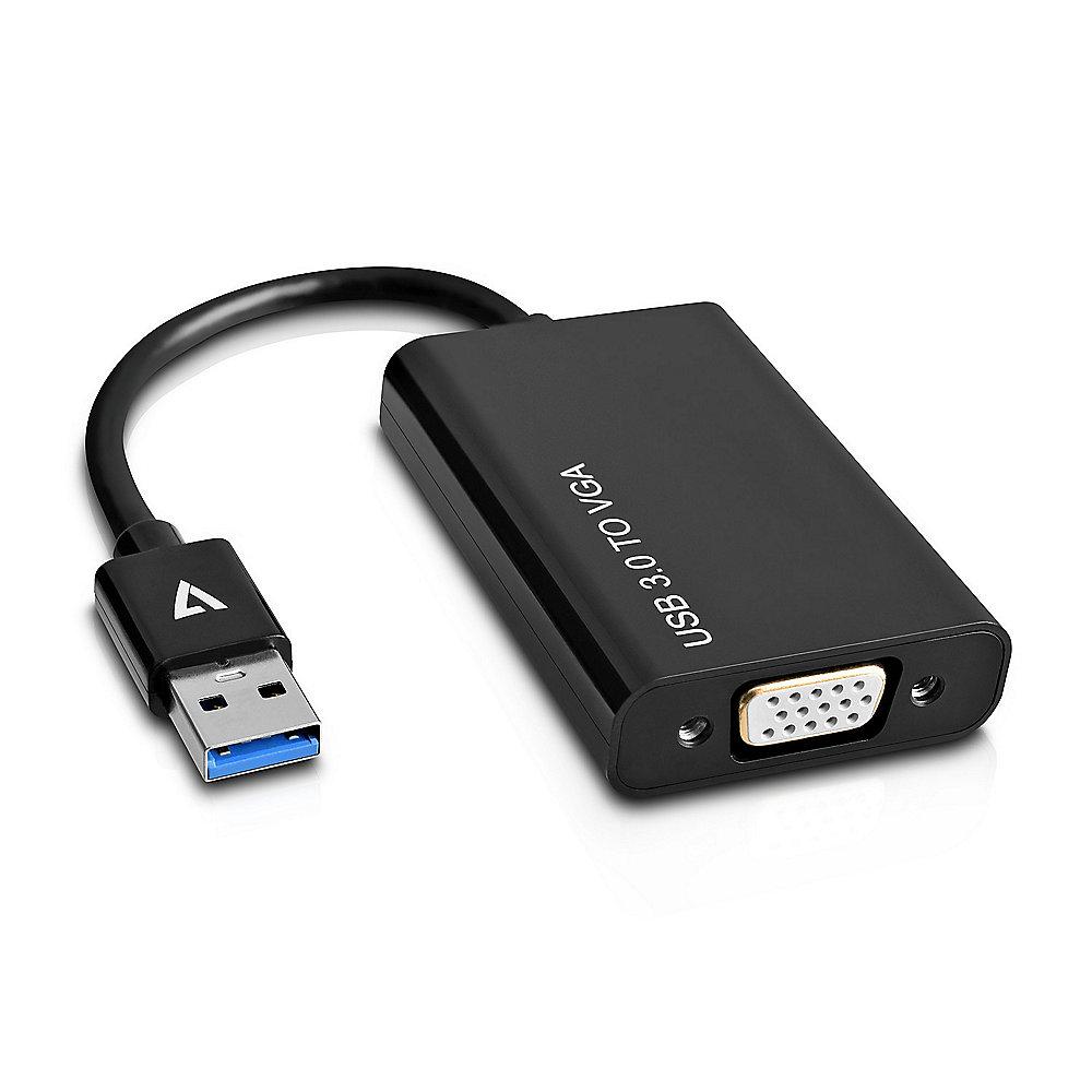 V7 USB 3.0 Adapter Typ-A zu VGA Videocard St./Bu. schwarz