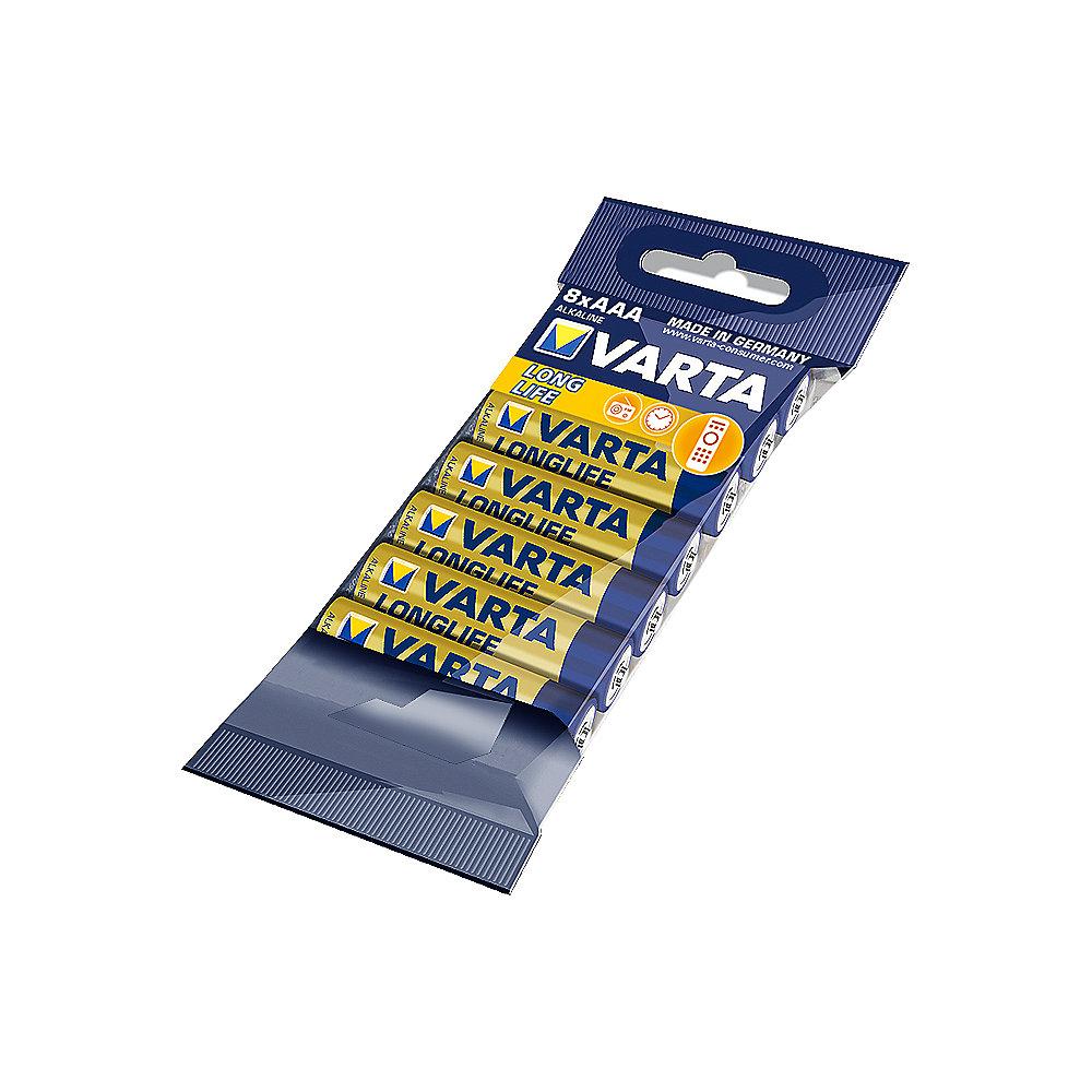 VARTA LongLife Batterie Micro AAA LR03 8er Folie, VARTA, LongLife, Batterie, Micro, AAA, LR03, 8er, Folie