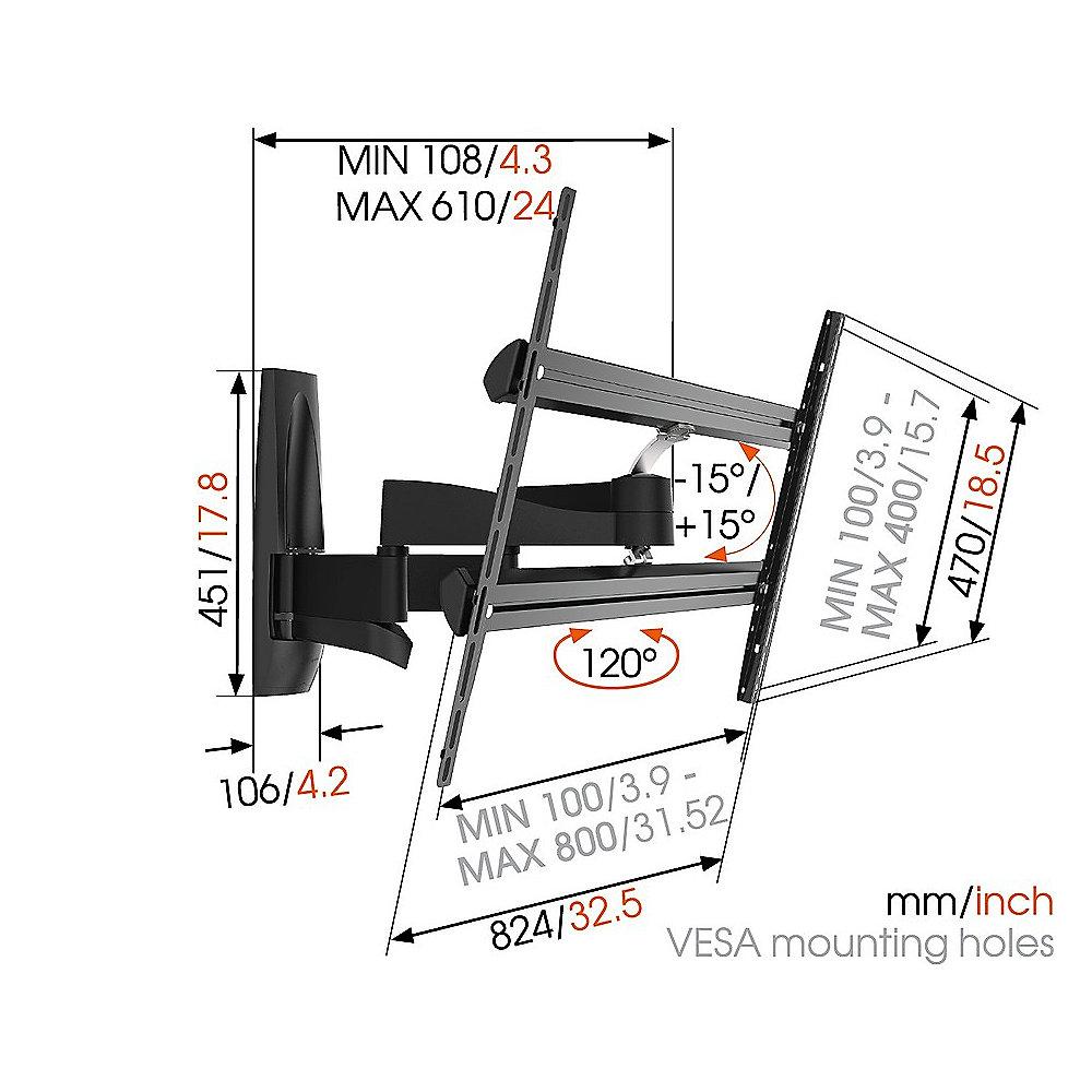 Vogels WALL 2450 Wandhalterung - VESA 100x100 bis 800x400 mm schwarz