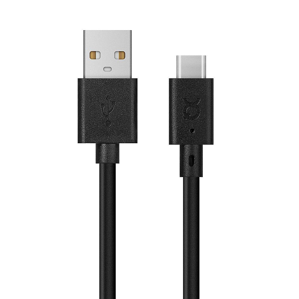 xqisit Charge & Sync USB-C zu USB-A Kabel 3m schwarz