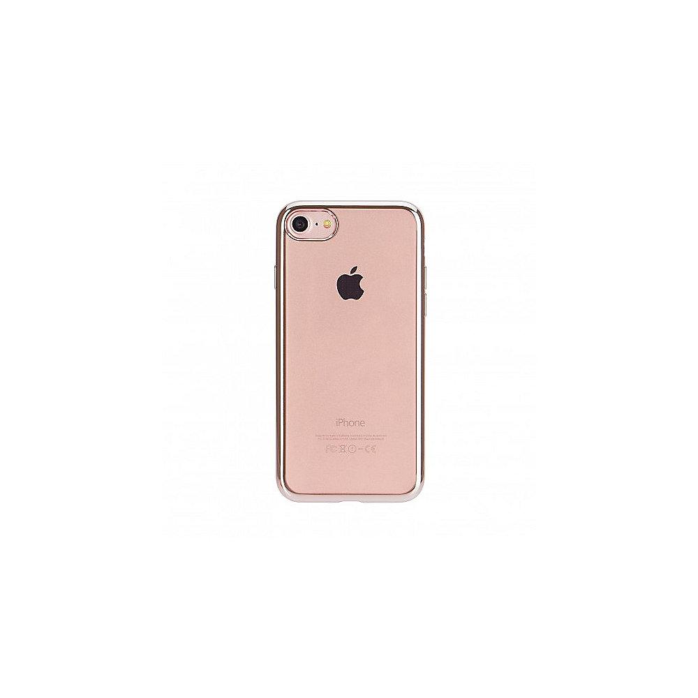 xqisit Flex Case Chromed Edge für iPhone 8/7, roségold-transparent