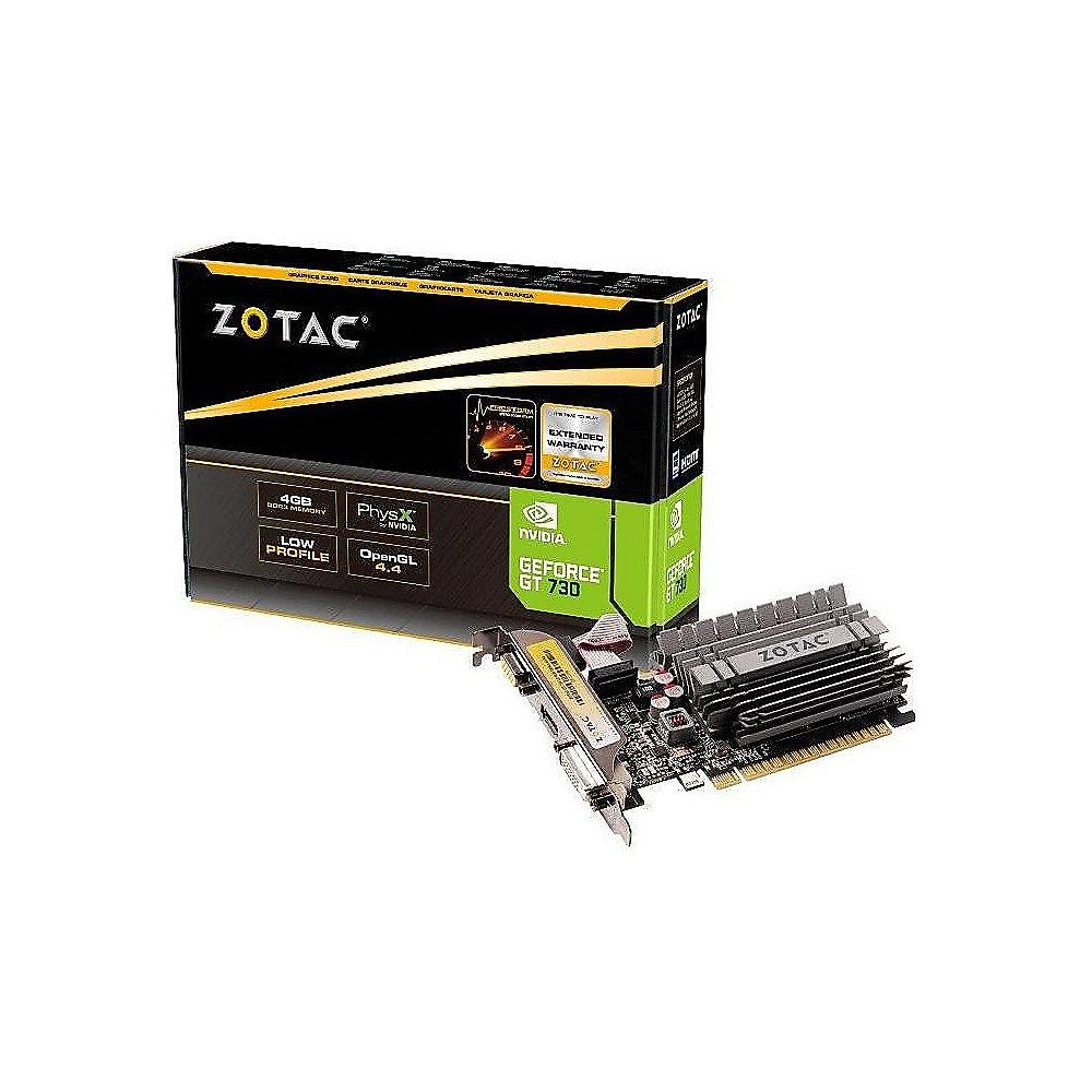 Zotac GeForce GT 730 Zone Edition 4GB DDR3 Grafikkarte LP DVI/HDMI/VGA, Zotac, GeForce, GT, 730, Zone, Edition, 4GB, DDR3, Grafikkarte, LP, DVI/HDMI/VGA