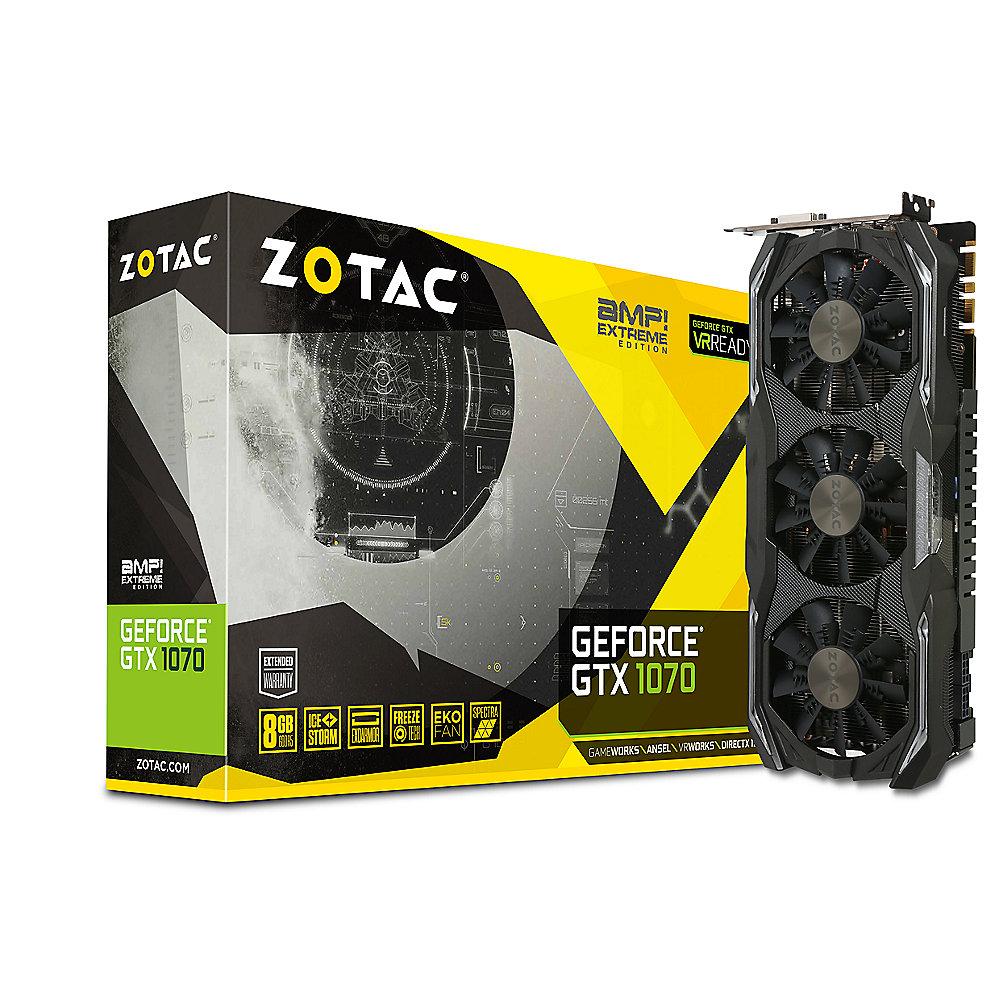 Zotac GeForce GTX 1070 AMP! Extreme Edition 8GB GDDR5 Grafikkarte DVI/HDMI/3xDP