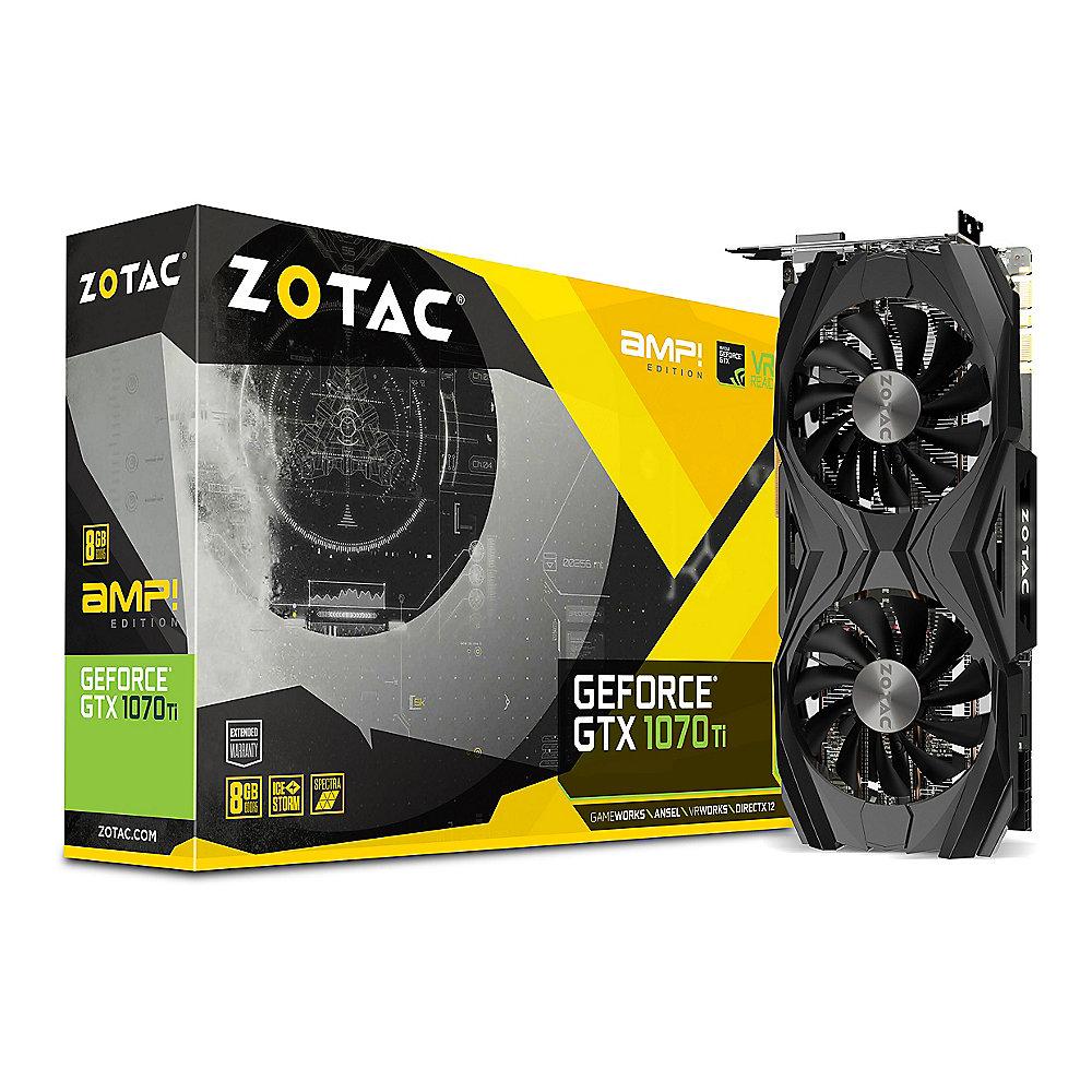 Zotac GeForce GTX 1070Ti AMP! Edition 8GB GDDR5 Grafikkarte DVI/HDMI/3xDP, Zotac, GeForce, GTX, 1070Ti, AMP!, Edition, 8GB, GDDR5, Grafikkarte, DVI/HDMI/3xDP
