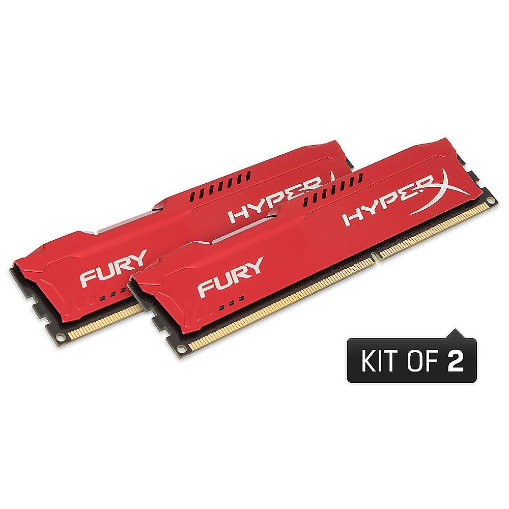 16GB (2x8GB) HyperX Fury rot DDR3-1600 CL10 RAM Kit