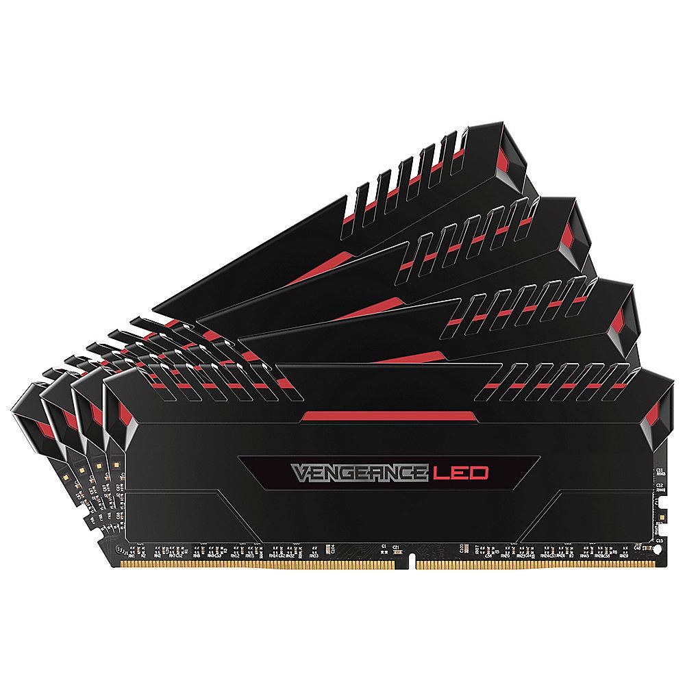 32GB (4x8GB) Corsair Vengeance LED Rot DDR4-3000 RAM CL15 (15-17-17-35)