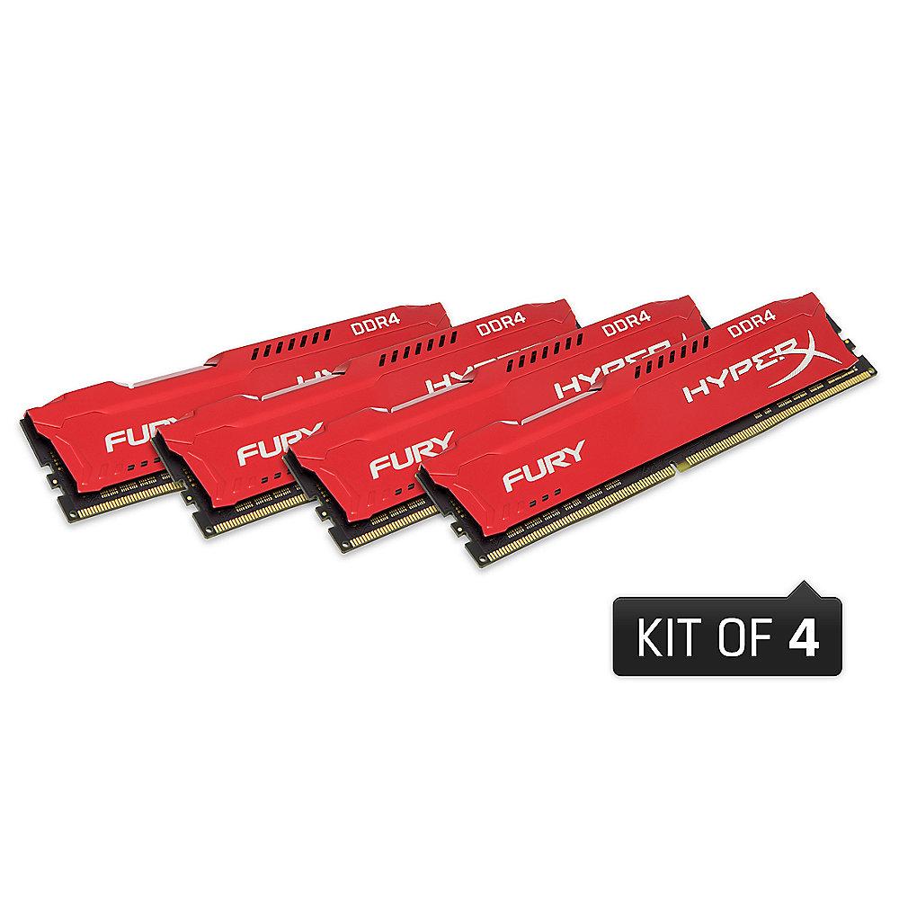 32GB (4x8GB) HyperX Fury rot DDR4-2666 CL16 RAM Kit