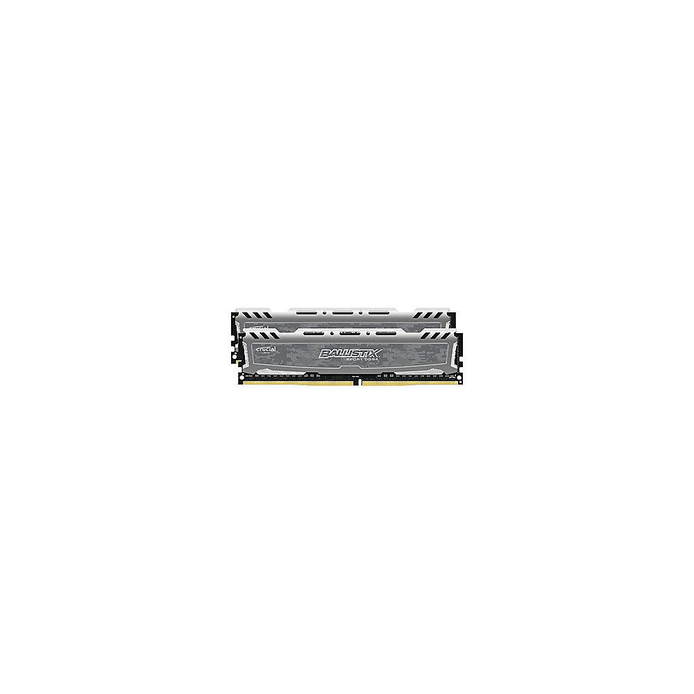 8GB (2x4GB) Ballistix Sport LT Grau DDR4-2666 CL16 (16-18-18) RAM Kit
