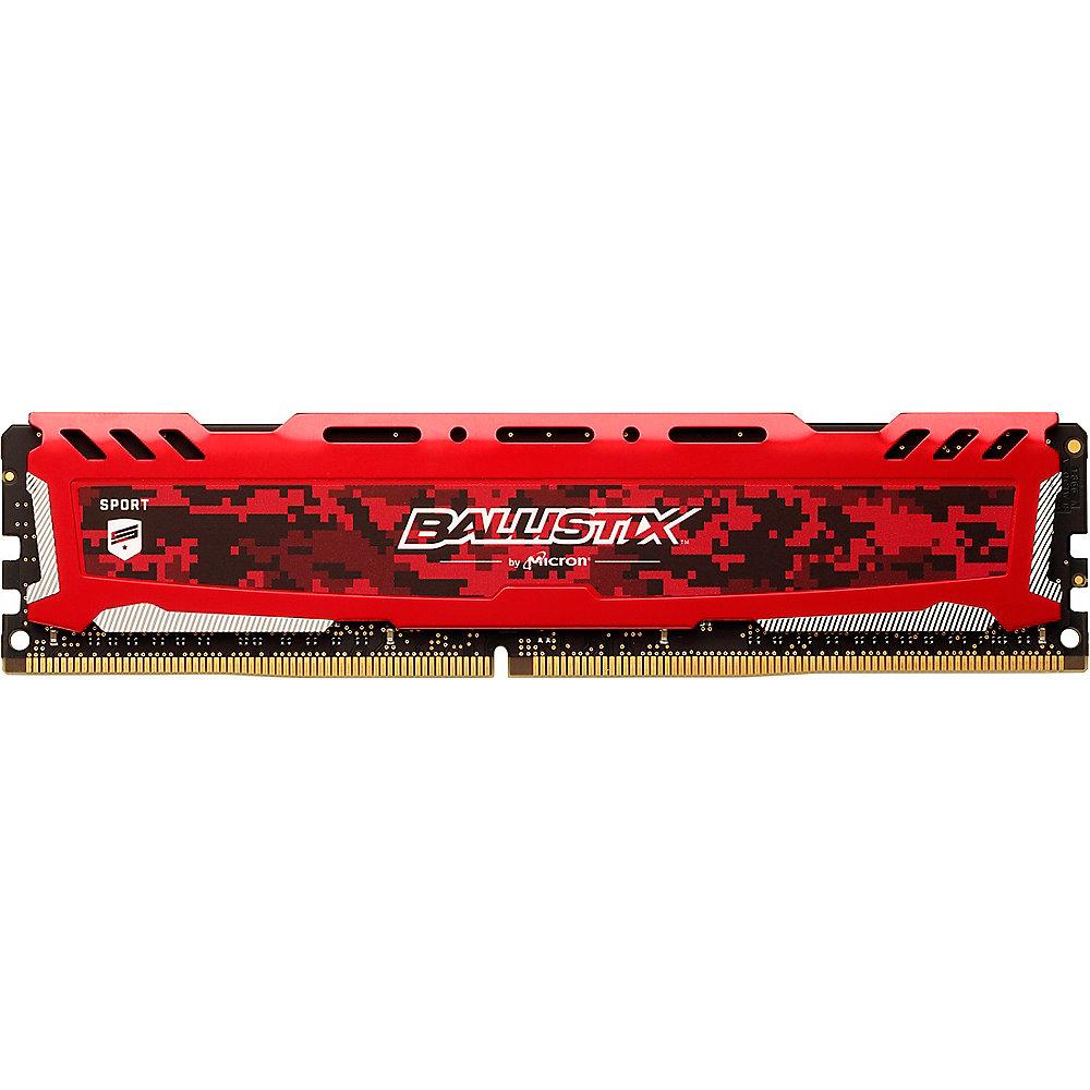 8GB Ballistix Sport LT DDR4-2400 Rot CL16 (16-16-16) RAM Speicher