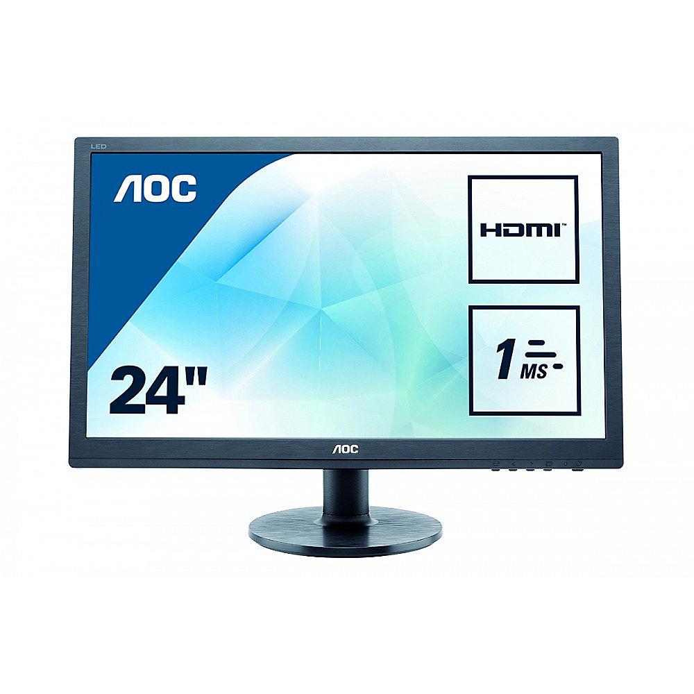 AOC e2460Sh 61 cm (24") 16:9 Full HD Gaming Monitor mit 1ms und Lautsprechern