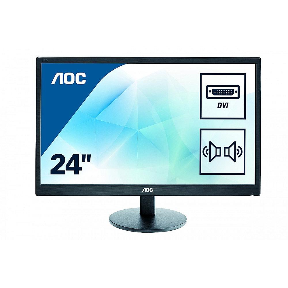 AOC e2470Swda 59,9 cm (24")Full HD Monitor VGA/DVI 5 ms int. Lautsprecher