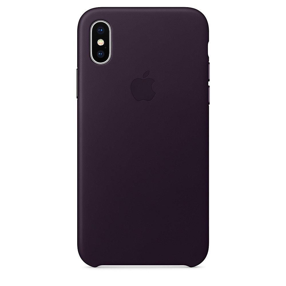 Apple Original iPhone X Leder Case-Dunkelaubergine