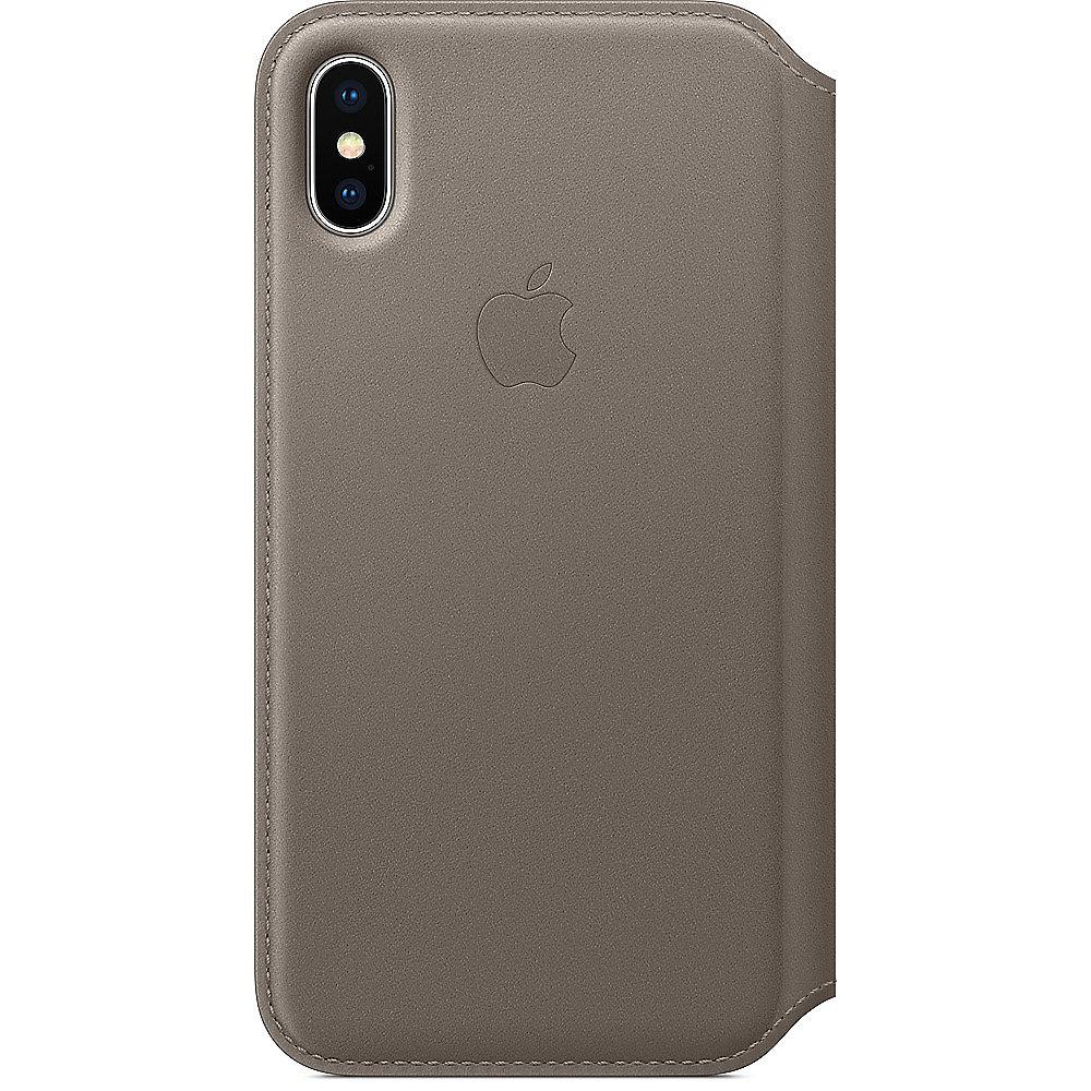 Apple Original iPhone X Leder Folio Case-Taupe