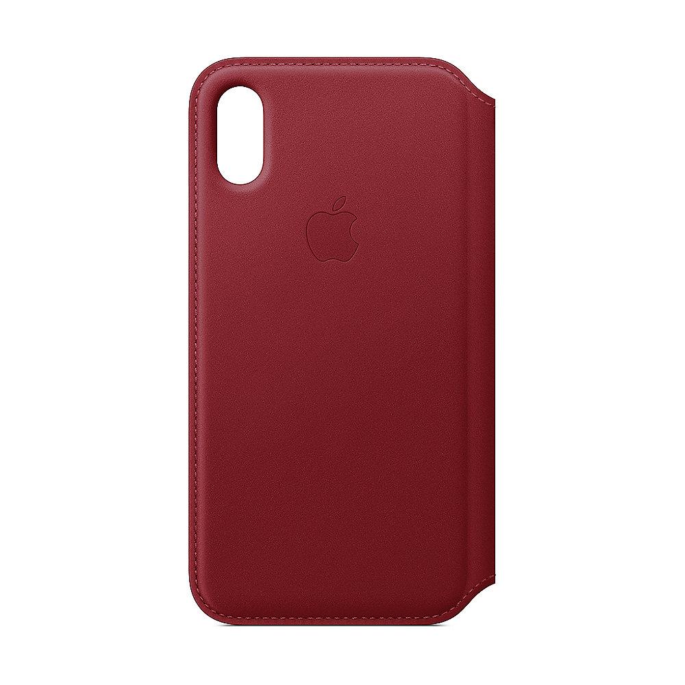 Apple Original iPhone XS Leder Folio Case-(PRODUCT)RED