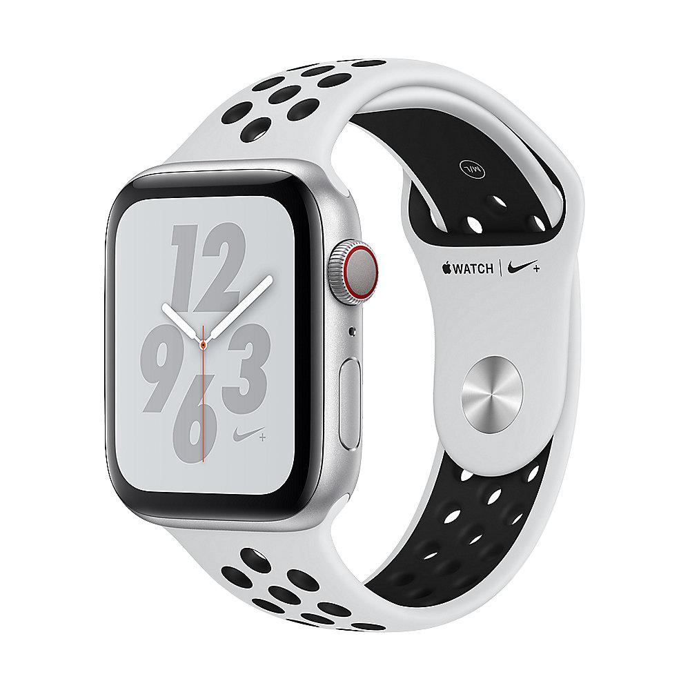 Apple Watch Nike  LTE 44mm Aluminiumgehäuse Silber Sportarmband Platinum Schwarz
