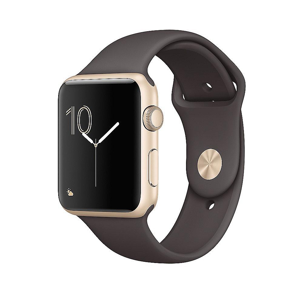 Apple Watch Series 2 42mm Aluminiumgehäuse Gold mit Sportarmband Kakao