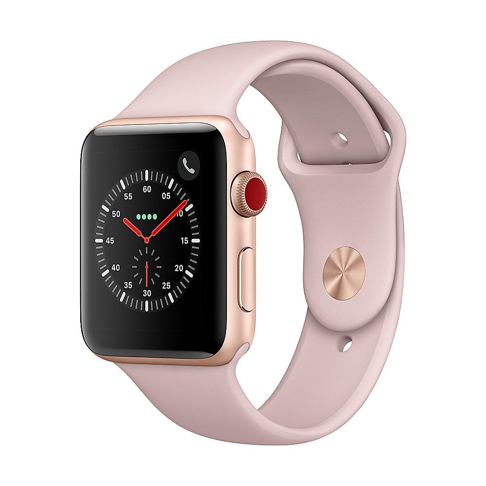Apple Watch Series 3 LTE 42mm Aluminiumgehäuse Gold mit Sportarmband Sandrosa