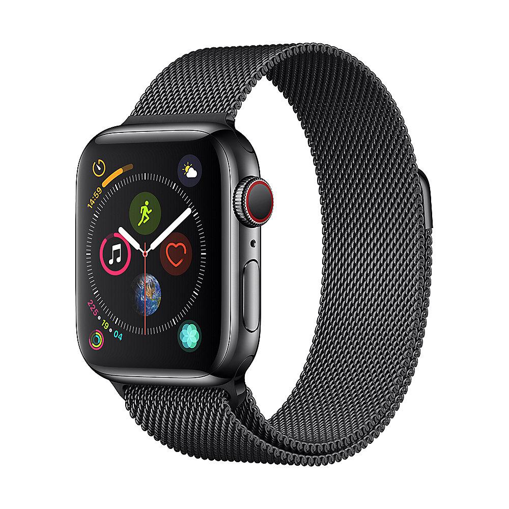 Apple Watch Series 4 LTE 40mm Edelstahlgehäuse mit Milanaise Space Schwarz