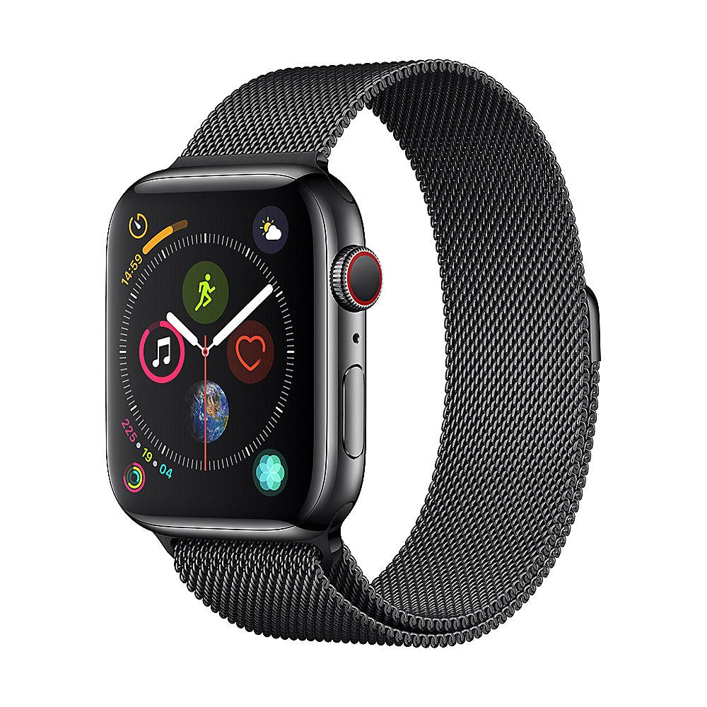 Apple Watch Series 4 LTE 44mm Edelstahlgehäuse mit Milanaise Space Schwarz