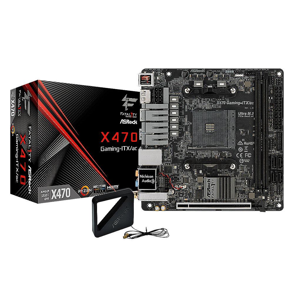 ASRock Fatal1ty X470 Gaming-ITX/ac AM4 ITX Mainboard M.2/HDMI/DP/USB3.1(Gen2), ASRock, Fatal1ty, X470, Gaming-ITX/ac, AM4, ITX, Mainboard, M.2/HDMI/DP/USB3.1, Gen2,