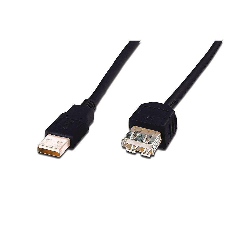Assmann USB 2.0 Kabel 1,8m Typ-A St./Bu. schwarz