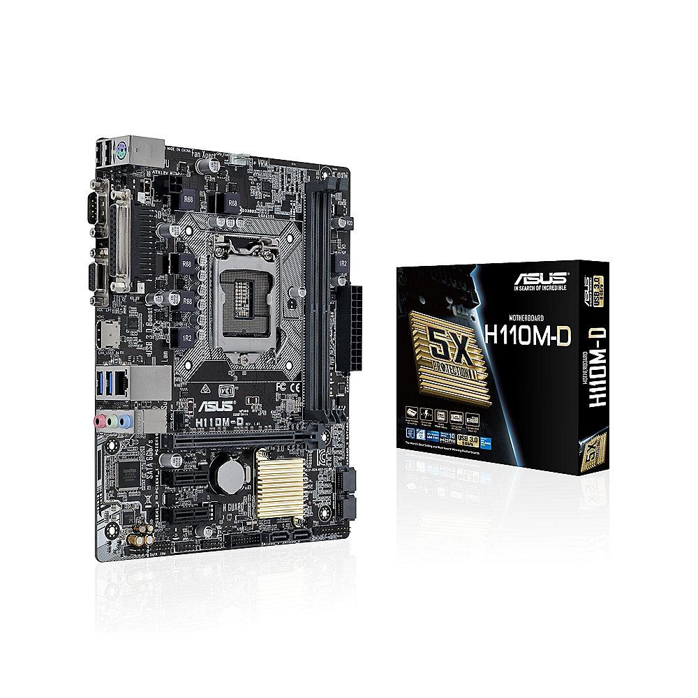 ASUS H110M-D mATX Mainboard 1151 VGA/HDMI/Seriell/Parallel