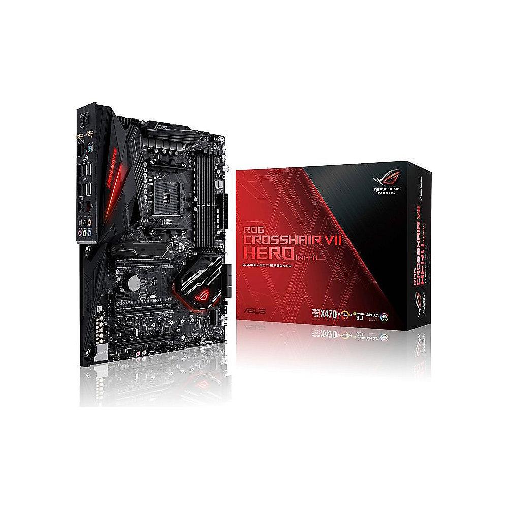 ASUS ROG Crosshair VII HERO X470 WiFi AC ATX Mainboard Sockel AM4 USB3.1/M.2/AC
