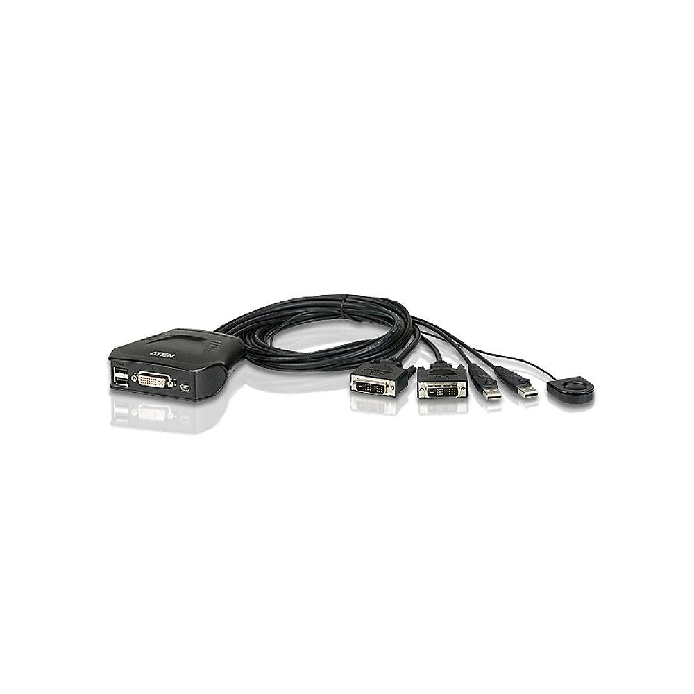 Aten CS22D 2-Port USB DVI KVM Switch schwarz